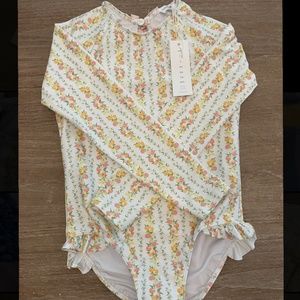 Minnow Size 11/12 Citrus Print Rashguard One Piece